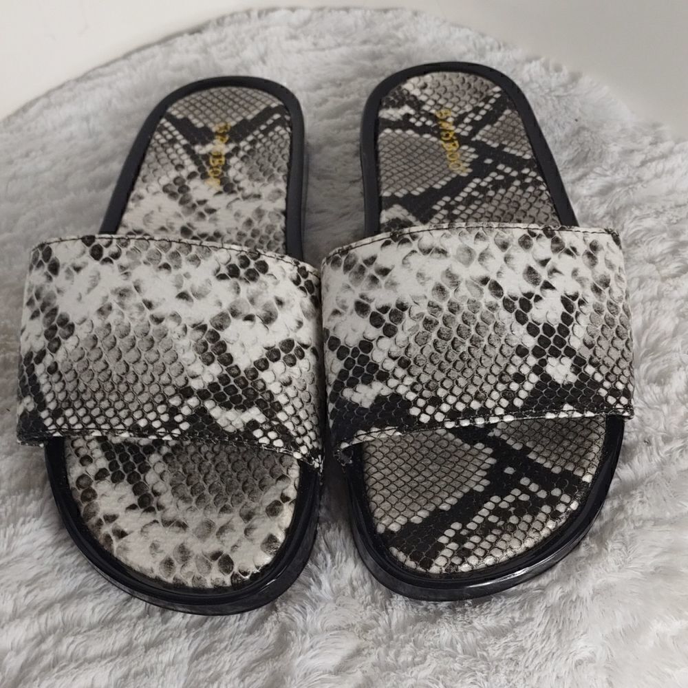Bamboo "Riley" Faux Snakeskin Woman's Slides Sandals